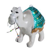 Gray Camel with Decorative Blanket